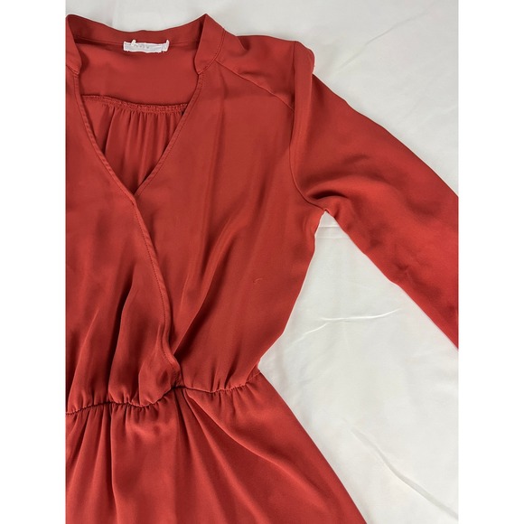 Lush Womens Red 3/4 Sleeve Surplice V-Neck Elastic Waist Fit & Flare Dress - Picture 1 of 8